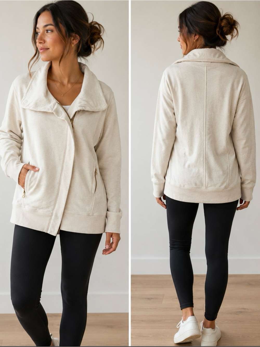 lululemon athletica Women's Zip-Front Teddy Jacket in Cream